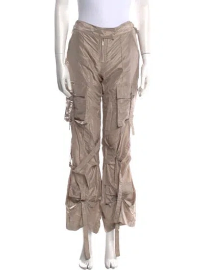 Pre-owned Dana Foley Nyc Straight Leg Pants In Neutral