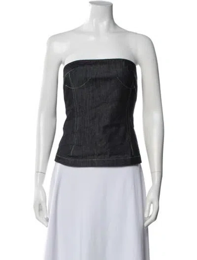 Pre-owned Dana Foley Nyc Strapless Top In Black