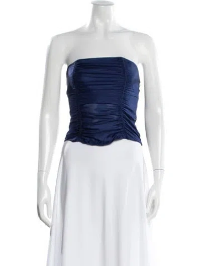 Pre-owned Dana Foley Nyc Strapless Top In Blue