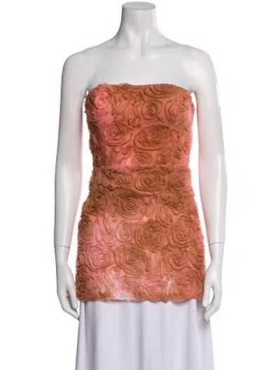 Pre-owned Dana Foley Nyc Strapless Top In Orange