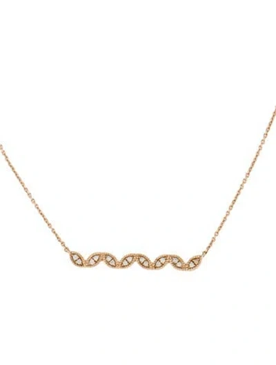 Pre-owned Dana Rebecca Designs 14k Diamond Bar Pendant Necklace, 16" In Multicolor