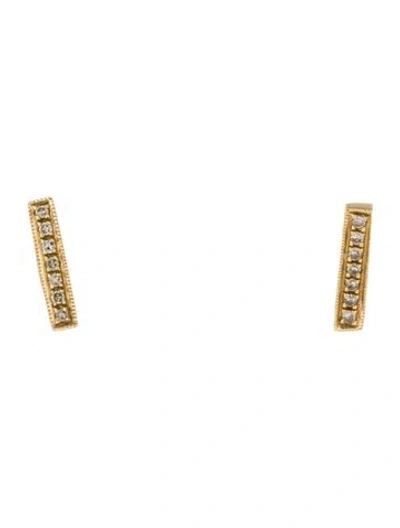 Pre-owned Dana Rebecca Designs 14k Diamond Bar Studs In Multi