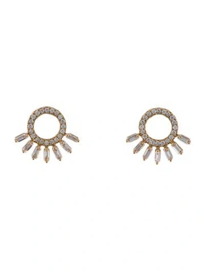 Pre-owned Dana Rebecca Designs 14k Diamond Circle Stud Earrings In Multi