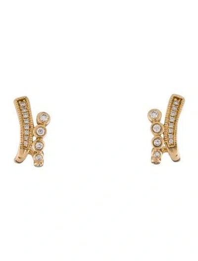 Pre-owned Dana Rebecca Designs 14k Diamond Huggie Earrings In Multi
