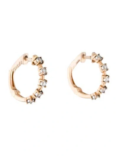 Pre-owned Dana Rebecca Designs 14k Diamond Huggie Earrings In Multicolor