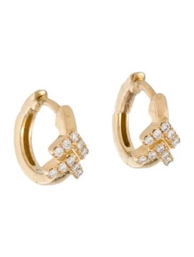 Pre-owned Dana Rebecca Designs 14k Diamond Huggie Hoop Earrings In Multi
