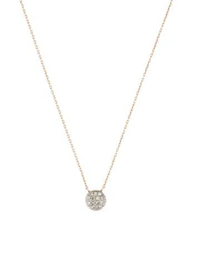 Pre-owned Dana Rebecca Designs 14k Diamond Lauren Joy Mini Disc Pendant Necklace, 18.5" In Multi