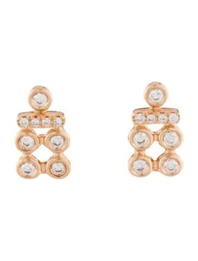 Pre-owned Dana Rebecca Designs 14k Diamond Stud Earrings In Multi