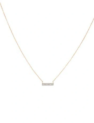 Pre-owned Dana Rebecca Designs 14k Diamond Sylvie Bar Pendant Necklace, 16.5" In Multicolor