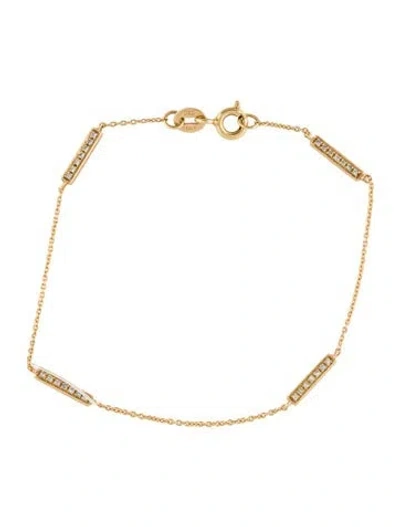 Pre-owned Dana Rebecca Designs 14k Diamond Sylvie Rose Bar Station Bracelet, 6.25" In Multi