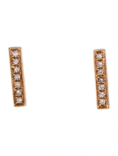 Pre-owned Dana Rebecca Designs 14k Diamond Sylvie Rose Bar Studs In Multi