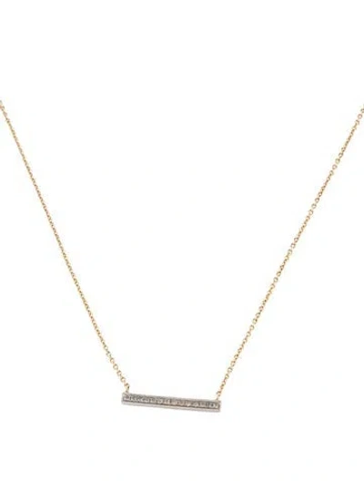 Pre-owned Dana Rebecca Designs 14k Diamond Sylvie Rose Medium Bar Necklace, 16" In Multi