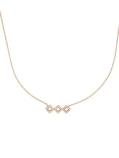 Pre-owned Dana Rebecca Designs 14k Diamond Triple Square Pendant Necklace, 18" In Multicolor