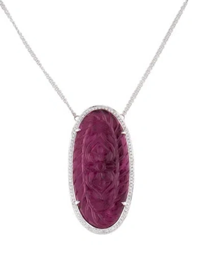 Pre-owned Dana Rebecca Designs 14k Tourmaline & Diamond Pendant Necklace, 18" In Multi
