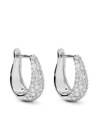 DANA REBECCA DESIGNS 14K WHITE GOLD DRD LARGE DIAMOND HOOP EARRINGS