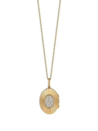 Dana Rebecca Designs 14k Yellow Gold Diamond Oval Locket Necklace
