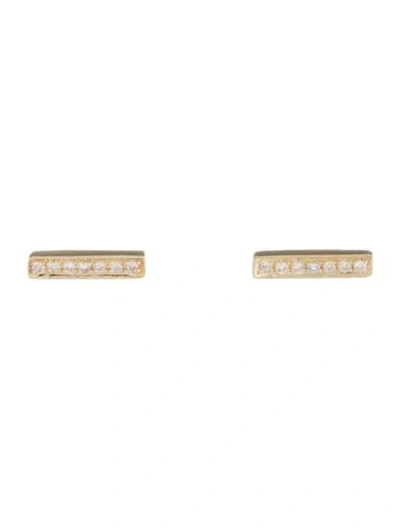 Pre-owned Dana Rebecca Designs 18k Diamond Sylvie Rose Bar Studs In Multi