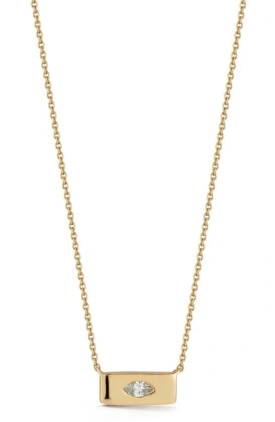 Dana Rebecca Designs Alexa Jordyn Mini Inlay Gold Bar Necklace In Yellow Gold/ Diamond