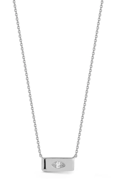 Dana Rebecca Designs Alexa Jordyn Mini Inlay Gold Bar Necklace In White Gold/ Diamond