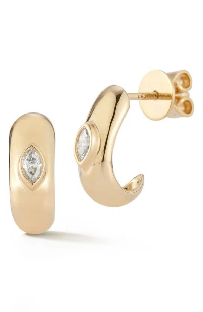 Dana Rebecca Designs Alexa Jordyn Marquise Diamond Hoop Earrings In Yellow Gold/ Diamond
