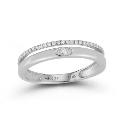 Dana Rebecca Designs Alexa Jordyn Marquise Inlay Double Row Ring In White Gold
