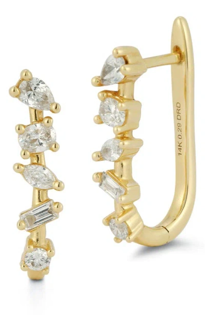 Dana Rebecca Designs Alexa Jordyn Mixed Diamond U-hoop Earrings In Yellow Gold