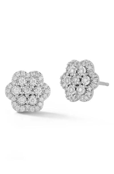 Dana Rebecca Designs Ava Bea Flower Studs In White Gold