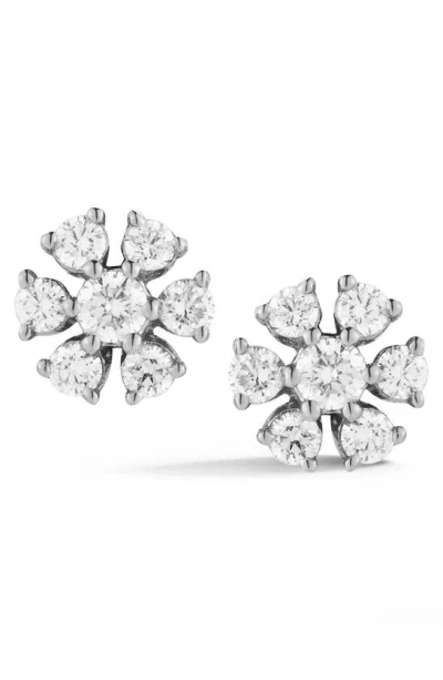 Dana Rebecca Designs Diamond Flower Stud Earrings In White Gold/diamond