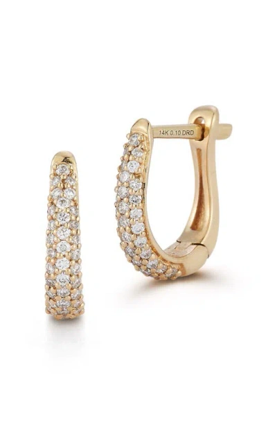 Dana Rebecca Designs Drd Diamond Pavé Huggie Hoop Earrings In Yellow Gold