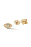 Dana Rebecca Designs Fluted Diamond Evil Eye Stud Earrings In Yellow Gold