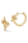 Dana Rebecca Designs Nana Bernice Knot Huggie Hoop Earrings In Yellow Gold