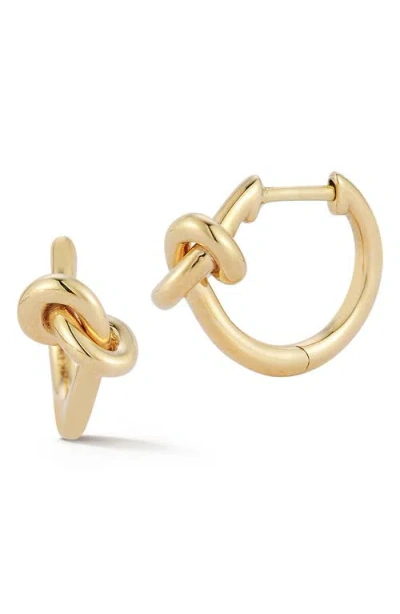 Dana Rebecca Designs Nana Bernice Knot Huggie Hoop Earrings In Gold