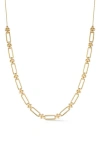 Dana Rebecca Designs Poppy Rae Link Station Frontal Necklace In Yellow Gold
