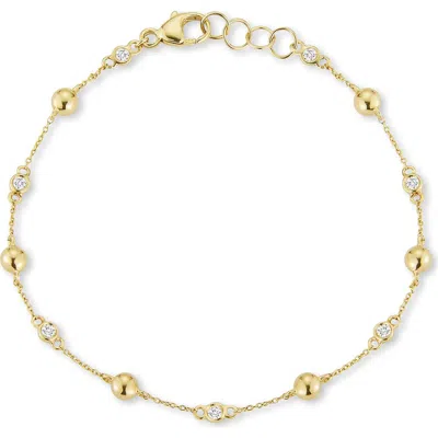 Dana Rebecca Designs Poppy Rae Pebble & Diamond Bracelet In Yellow Gold/diamond
