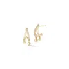 Dana Rebecca Designs Poppy Rae Pebble Diamond Drop Huggie Hoop Earrings In Yellow Gold