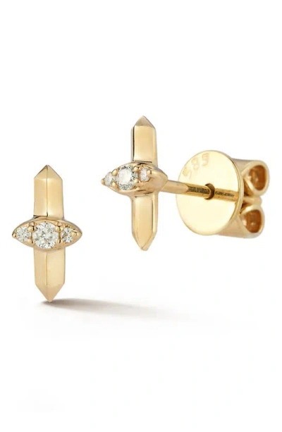 Dana Rebecca Designs Reese Brooklyn Diamond Stud Earrings In Yellow Gold/ Diamond