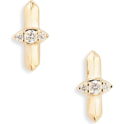 Dana Rebecca Designs Reese Brooklyn Diamond Stud Earrings In Yellow Gold/diamond