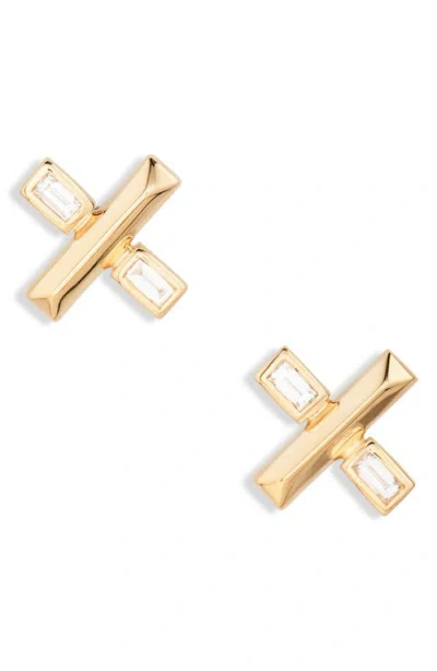 Dana Rebecca Designs Reese Brooklyn Diamond X-stud Earrings In Yellow Gold/diamond