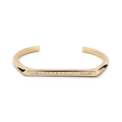 Dana Rebecca Designs Reese Brooklyn Knife Edge Baguette Cuff In Yellow Gold