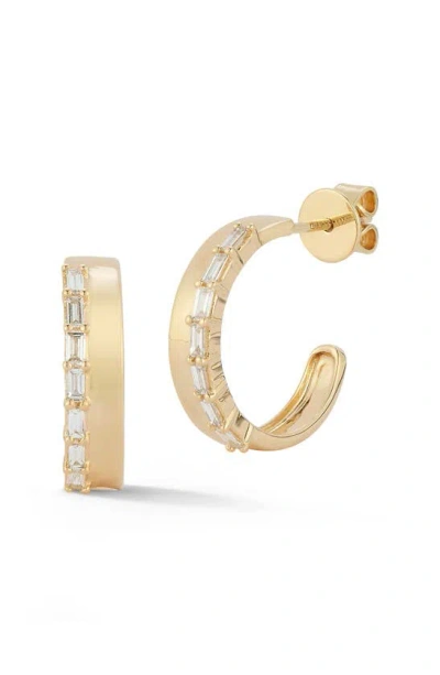 Dana Rebecca Designs Sadie Baguette Diamond Hoop Earrings In Yellow Gold