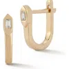 Dana Rebecca Designs Sadie Pearl Baguette Diamond Hexagonal Hoop Earrings In Yellow Gold