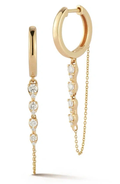 Dana Rebecca Designs Sophia Ryan Diamond Drop Huggie Hoop Earrings In Yellow Gold/ Diamond