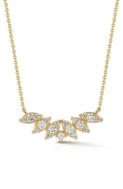 Dana Rebecca Designs Sophia Ryan Diamond Marquise Curved Pendant Necklace In Yellow Gold