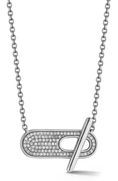 Dana Rebecca Designs Sylvie Rose Pavé Diamond Toggle Pendant Necklace In Metallic