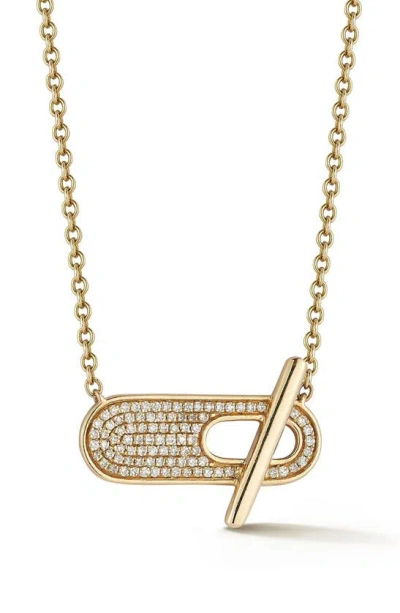 Dana Rebecca Designs Sylvie Rose Pavé Toggle Necklace In Yellow Gold