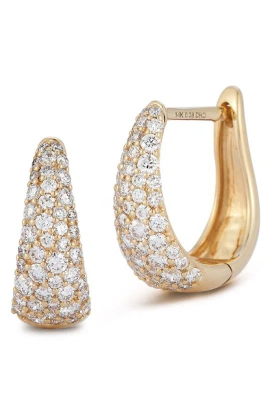 Dana Rebecca Designs Tapered Diamond Hoop Earrings In Yellow Gold