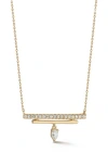 Dana Rebecca Designs Taylor Elaine Diamond Double Bar Pendant Necklace In Yellow Gold