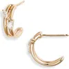 Dana Rebecca Designs Taylor Elaine Diamond Double Huggie Hoop Earrings In Yellow Gold