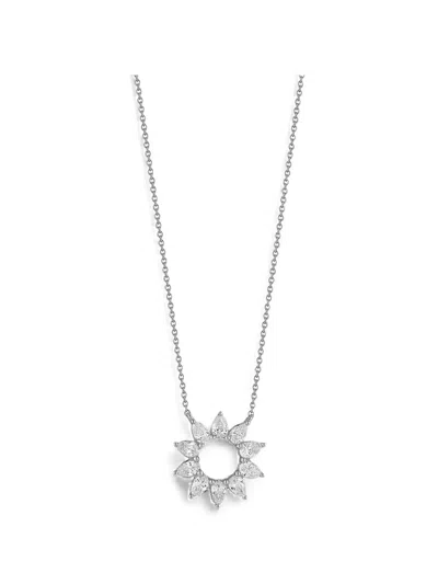 Dana Rebecca Designs Taylor Elaine Diamond Flower Necklace In Metallic