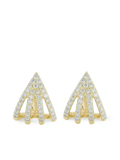 Dana Rebecca Designs Yellow Gold Diamond Burst Huggie Earrings